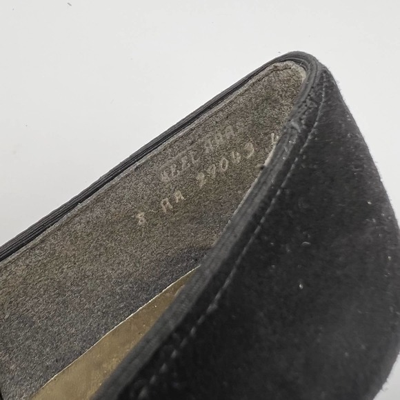 Adore's Womens Die-Cut Heels size 7 Black Suede Leather Chunky Heel Victorian - Picture 11 of 11